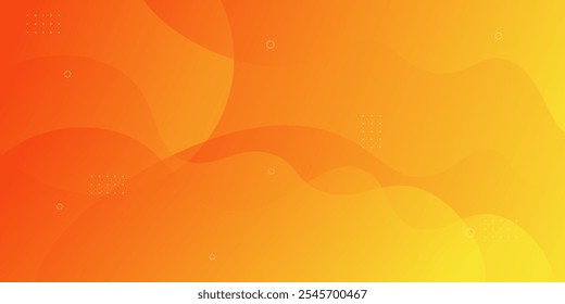 Fundo abstrato laranja brilhante com formas simples e linhas onduladas. Design laranja fresco e colorido. Popular e moderno com conceito de sombra 3d. Eps10