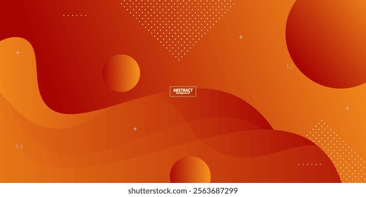 Bright orange abstract background with simple shapes and wavy lines. Fresh and colorful orange design. Popular and modern with 3d shadow concept. Vector Eps10