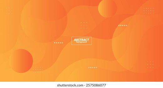 Bright orange abstract background with simple shapes and wavy lines. Fresh and colorful orange design. popular and modern with shadow 3d concept. Eps10 vector