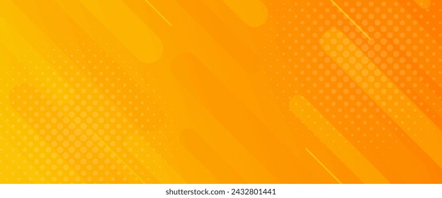 Bright orange abstract gradient banner background with halftone effect. Modern wallpapers. Suitable for templates, sale banners, events, ads, web and pages