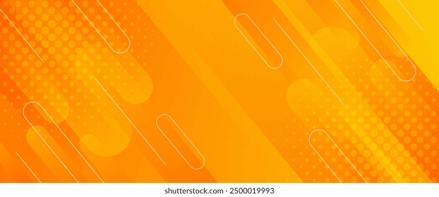 Bright orange abstract gradient banner background with halftone effect. Modern wallpapers. Suitable for templates, sale banners, events, ads, web and pages