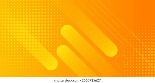 Bright orange abstract gradient banner background with halftone effect. Modern wallpapers. Suitable for templates, sale banners, events, ads, web and pages