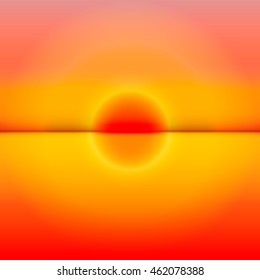 bright orange abstract sunset sunrise in the ocean