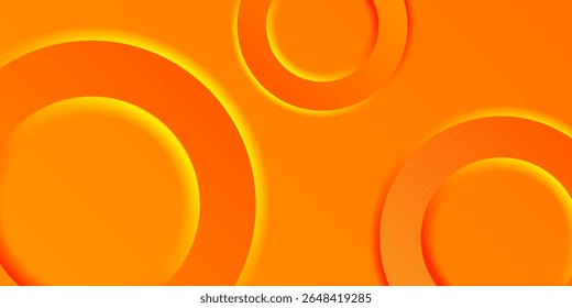 Bright orange abstract vector with layered circular shapes and soft shadows, creating a vibrant 3D effect and a modern, energetic, and dynamic visual design.