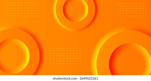 Bright orange abstract vector with layered circular shapes and soft shadows, creating a vibrant 3D effect and a modern, energetic, and dynamic visual design.