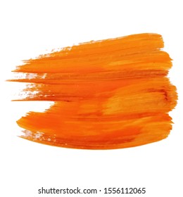 Bright Orange Acrylic Brush Stroke.