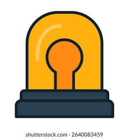 A bright orange alert light is illuminated, standing out against a dark background. This light signifies urgency and is commonly used in emergency situations.