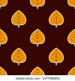 Bright orange autumn leaves vector illustration pattern. Pattern leaf, leaves, fall, floral pattern simple ornament of textile, fabric, paper, wrapping. Vector EPS 10