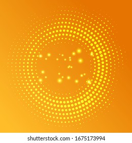 Bright orange background. Abstract colorful illustration with circles. Business concept banner. Artificial Intelligence