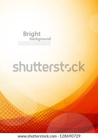 Bright orange background. Abstract colorful illustration with circles