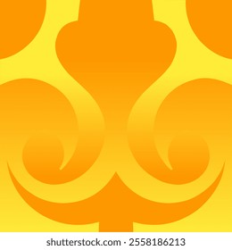 "Bright orange background with abstract graphic elements featuring circles, curves, and floral patterns, creating a dynamic and energetic impression."