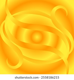"Bright orange background with abstract graphic elements featuring circles, curves, and floral patterns, creating a dynamic and energetic impression."