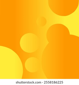 "Bright orange background with abstract graphic elements featuring circles, curves, and floral patterns, creating a dynamic and energetic impression."