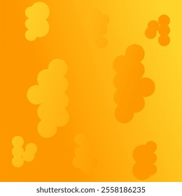 "Bright orange background with abstract graphic elements featuring circles, curves, and floral patterns, creating a dynamic and energetic impression."