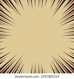 Bright orange background featuring sunburst radial lines converging towards the center, ideal for energetic and dynamic design projects, announcements, or promotions where an impactful and vibrant bac