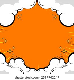 Bright orange background featuring sunburst radial lines converging towards the center, ideal for energetic and dynamic design projects, announcements, or promotions where an impactful and vibrant bac