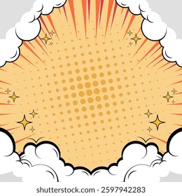 Bright orange background featuring sunburst radial lines converging towards the center, ideal for energetic and dynamic design projects, announcements, or promotions where an impactful and vibrant bac