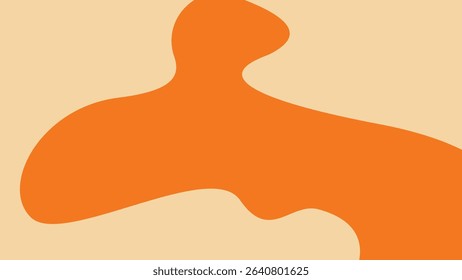 A bright orange background with free-form beige curves, creating a modern and energetic abstract design for bold visual projects.