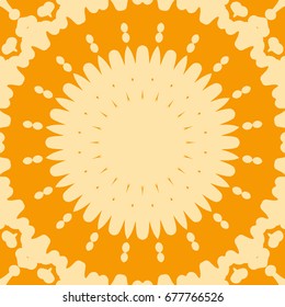 bright orange background with mandala ornament. vector illustration. 