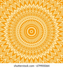 bright orange background with mandala ornament. vector illustration. 