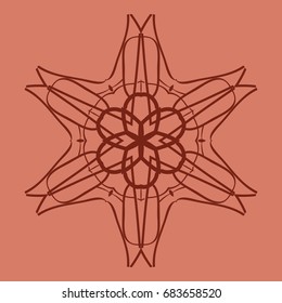 bright orange background with mandala ornament. vector illustration. 