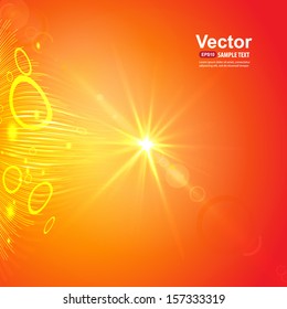 Bright orange background with music equalizer