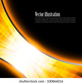 Bright orange background with rays and star