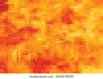 A bright orange background with a lot of small orange squares. The squares are arranged in a way that creates a pattern. Scene is energetic and lively