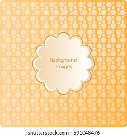 Bright orange background. Vector Image. Composition minimalist textures. Circles of different sizes. Dotted regular simple prints. Modern graphic design.
