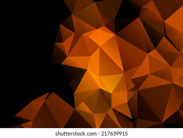 Bright Orange Black Abstract Background Polygon