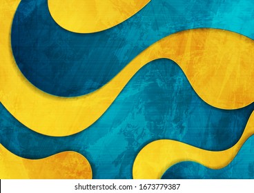 El fondo abstracto de las olas onduladas naranja y azul. Diseño corporativo de vectores