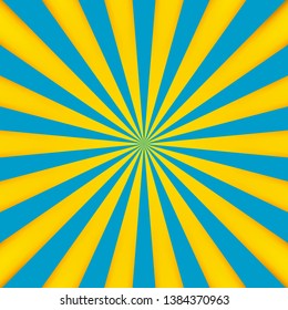 Bright orange and blue rays vector background