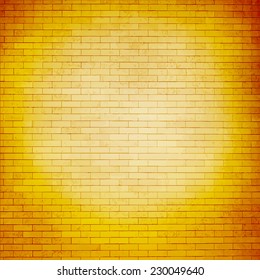 Bright orange brick wall with copy space