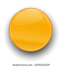 Bright orange button with a glossy finish
