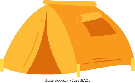 A bright orange camping tent ready for an outdoor adventure