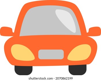 Bright orange car, illustration, vector, on a white background.