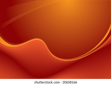 Bright orange colored illustrated abstract background with copyspace