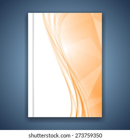 Bright orange crystal folder design brochure layout. Vector illustration