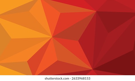 Bright orange to deep red polygonal geometric background. Perfect for fiery, passionate themes or high-impact visual design projects.