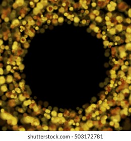 Bright orange defocused bokeh lights design. Abstract sparkling vector background