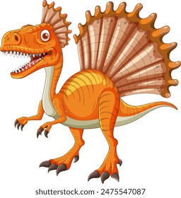 Bright orange dinosaur with a large sail