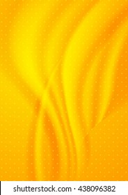 Bright orange dotted wavy background. Vector graphic design
