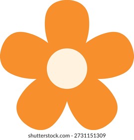 Flor naranja brillante con cinco pétalos