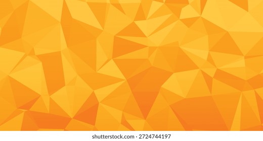 Fondo geométrico naranja brillante del polígono con los triángulos vibrantes para el diseño creativo y la marca