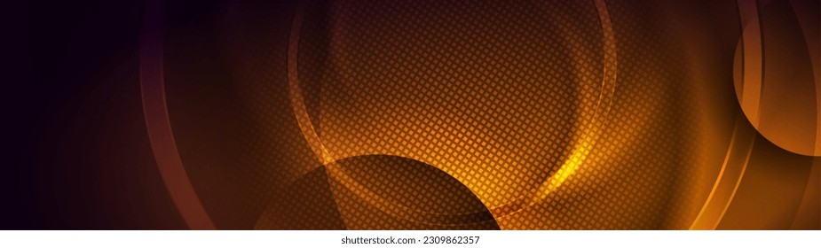 Un fondo tecnológico abstracto brillante de color naranja brillante. Diseño de pancartas vectoriales