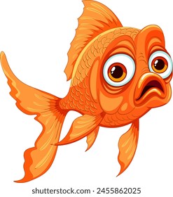 Bright orange goldfish with big, sad eyes.