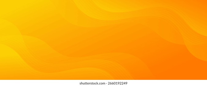 Hellorangefarbener Farbverlauf-Hintergrund mit flüssigen Wellenformen. Abstraktes Banner-Design. Geeignet für Unternehmen, Verkaufsbanner, Anzeigen, Veranstaltungen, Vorlagen, Seiten, Websites und andere