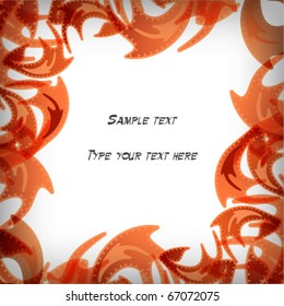 Bright orange grunge background frame