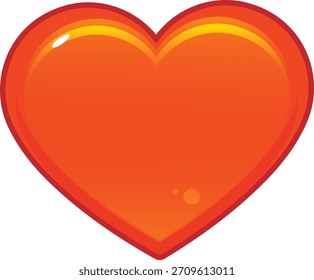 Bright orange heart shape with a glossy effect.
