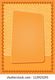 Bright Orange Invitation  Card with Blank Label. Space for Text